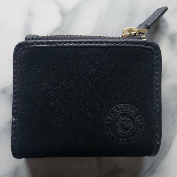 Siren La Petite Black Spartina 449 Suede Wallet Gold Zipper and Snap Closure - Picture 2 of 16